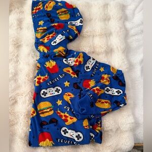 XXL•16•Blue Gamer Print Hooded Pajama Onesie